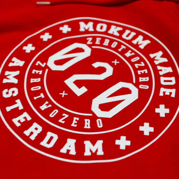 Premium hoodie Mokum Made - Red / White