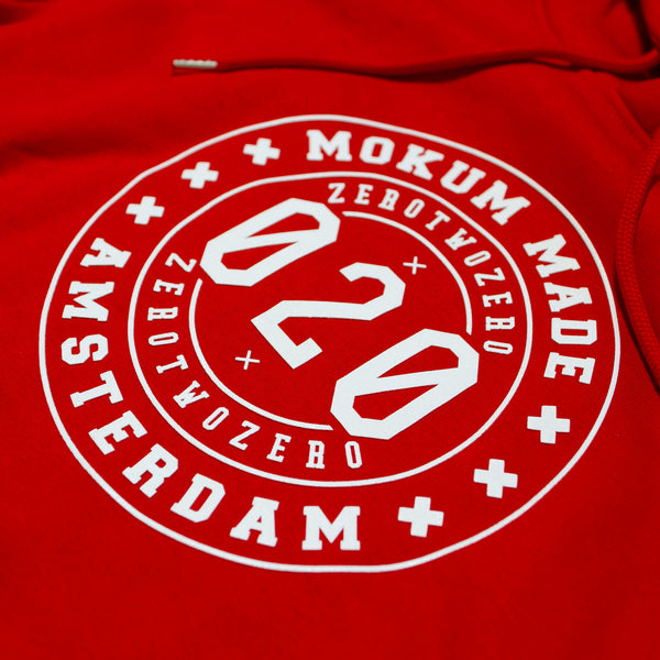 Premium hoodie Mokum Made - Red / White