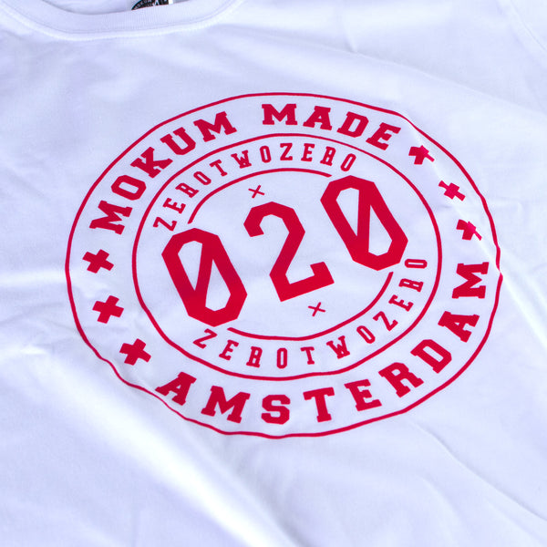 Mokum Made crew shirt - White/Red